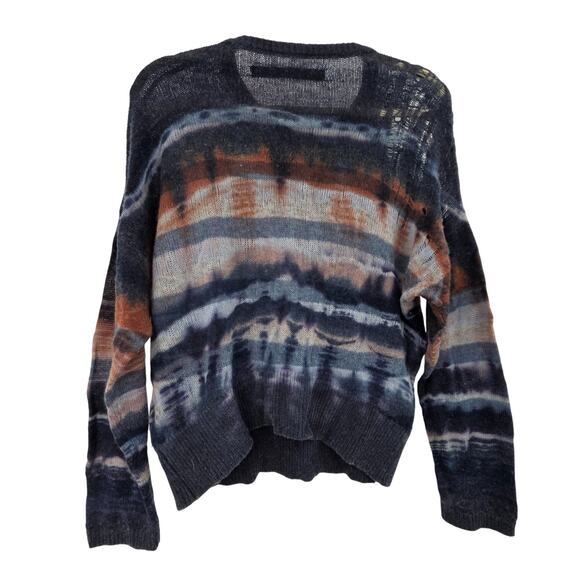 RAQUEL ALLERGRA SZ 2 MERINO WOOL CASHMERE DISTRESSED KNIT LONG SLEEVE SWEATER - Picture 2 of 5